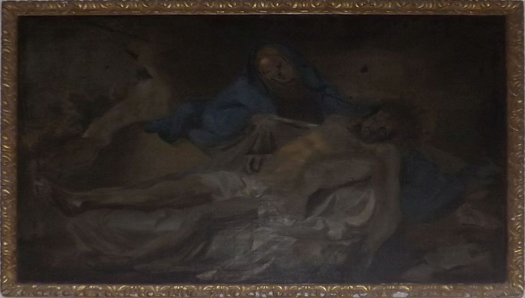Pittura li turi ‘l Madonna bi Kristu mejjet fi hdanha fis-sagristija tal-knisja tal-Mosta